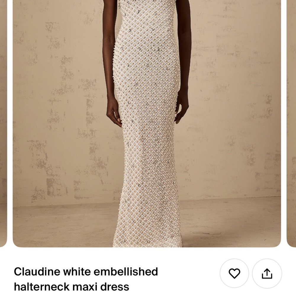 White Halter Sleeveless Maxi Gown